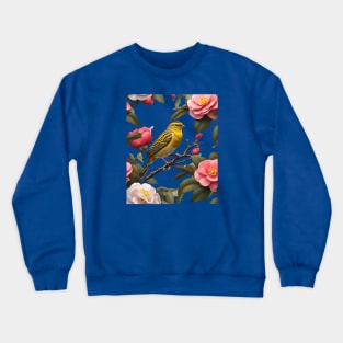 Alabama State Bird Yellowhammer And Camellia Crewneck Sweatshirt